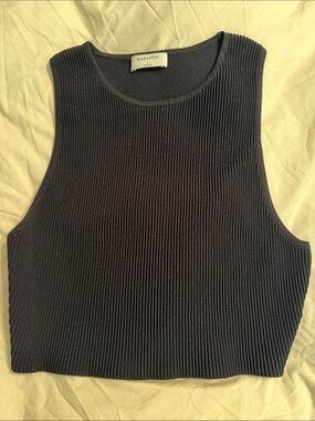 Babaton Ribbed Cropped Tank - Black